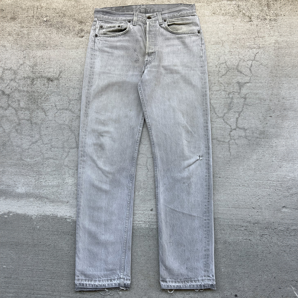 1990s Faded Grey Released Hem 501