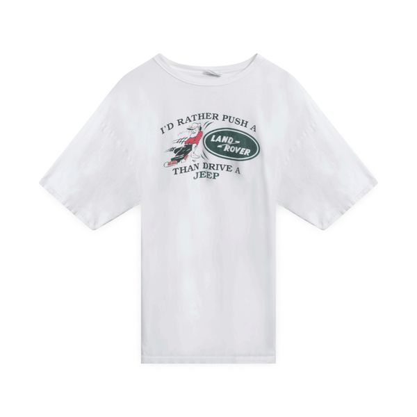 Land Rover "I'd Rather Push" White Tee