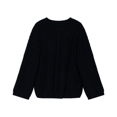 Toteme Black Cashmere Cable Knit Sweater