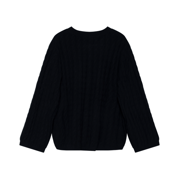 Toteme Black Cashmere Cable Knit Sweater