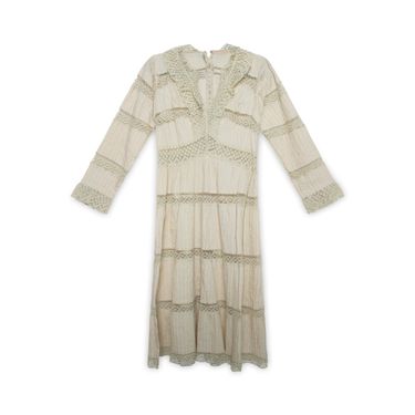 Vintage Beige Lace Detailing Dress