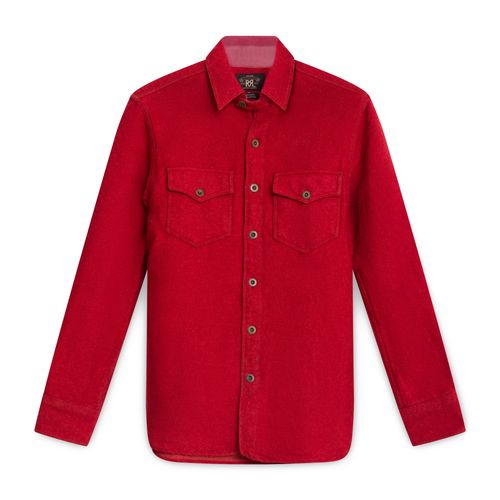 Ralph Lauren Red Wool Button Down Shirt