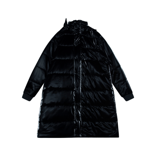 Long Quilted Puffer in Black