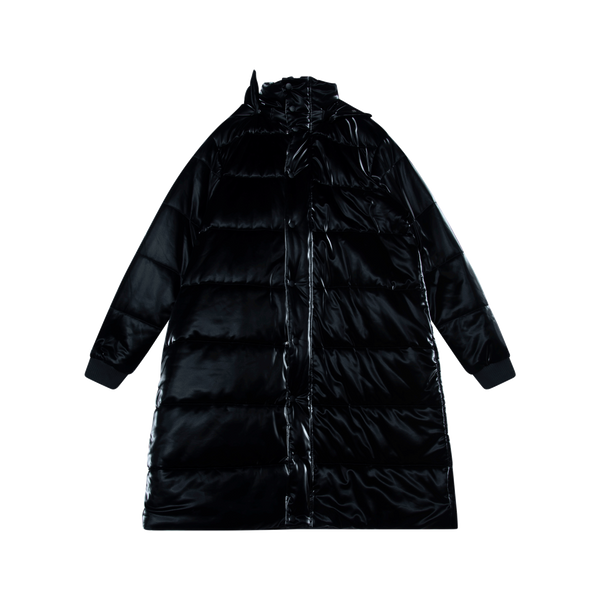 Long Quilted Puffer in Black