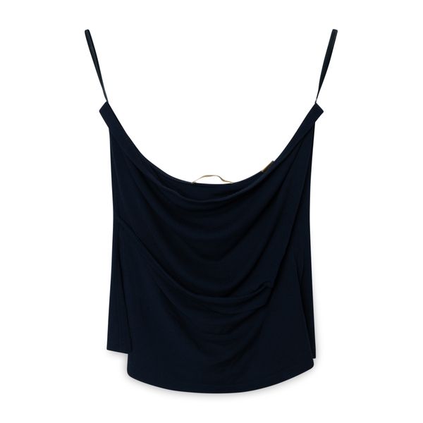 Donna Karan Navy Blue Strapless Top