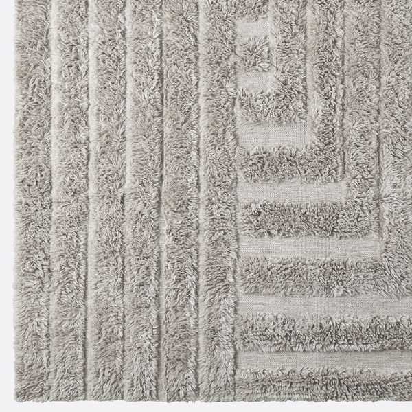 Shaggy Labyrinth Grey Rug 