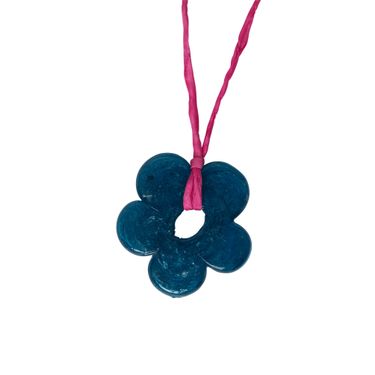 XL Flower Pendant - Turquoise / Pink