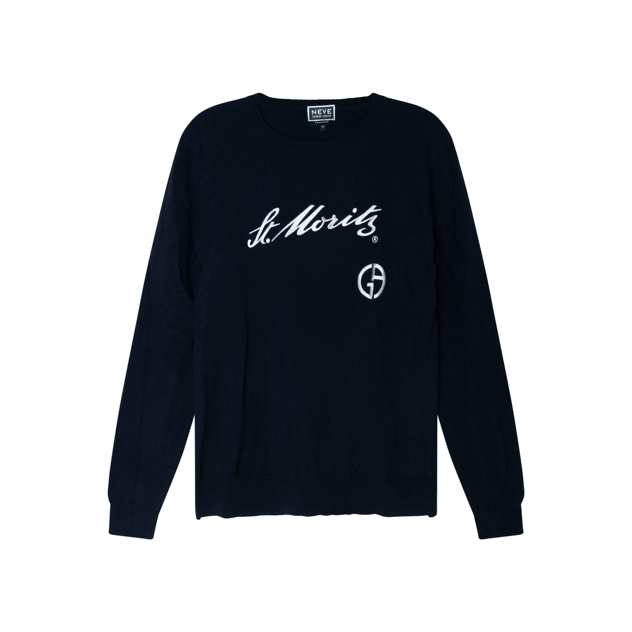 Giorgio Armani Neve Navy Cashmere Sweater by Nick Wooster Basic