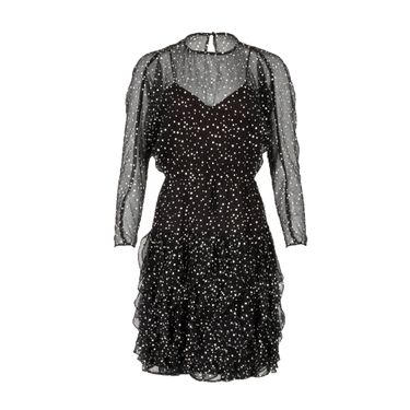 Vintage Polka Dot Waterfall Ruffle Dress