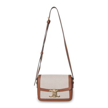 Celine Triomphe Shoulder Bag in Canvas and Leather