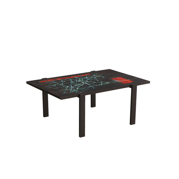 Iron and Ceramic Top Coffee Table