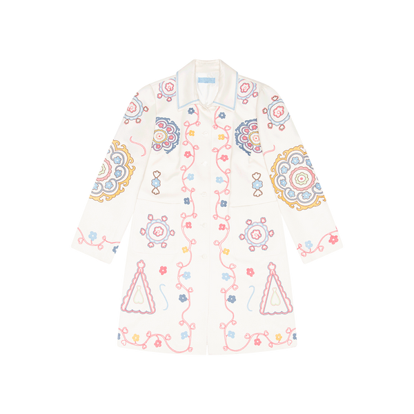 J. McLaughlin Cream Embroidered Coat