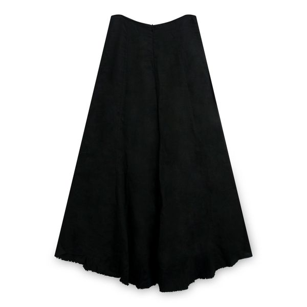 Ivan Grundahl Black Linen Asymmetric Midi Skirt