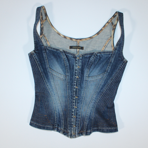 Roberto Cavalli S/S03 Denim Corset Top