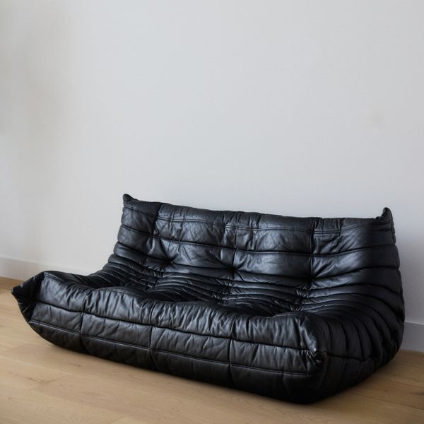 Ligne Roset Black Togo Couch