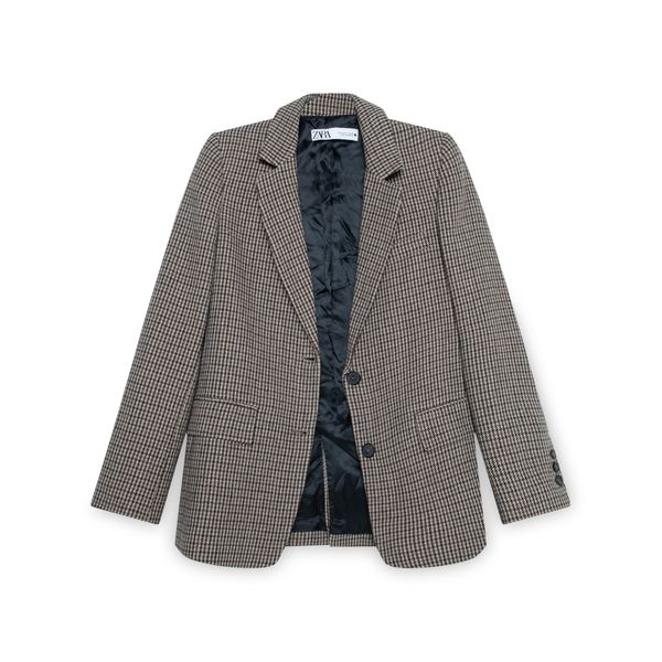 Zara Brown Tweed Blazer