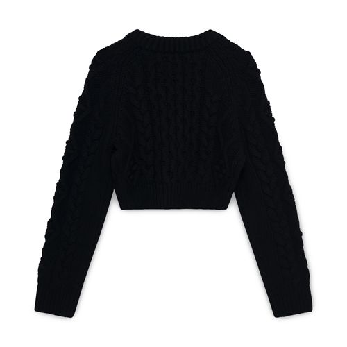 Loulous Studio Black Abaco Cropped Cardigan 