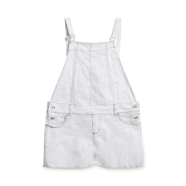 DKNY Denim Overall Shorts - White