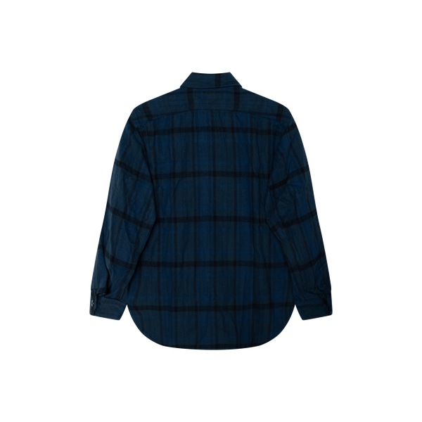 Engineered Garments Navy and Green Plaid Flannel