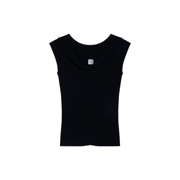 Toteme Black Knit Collared Tank