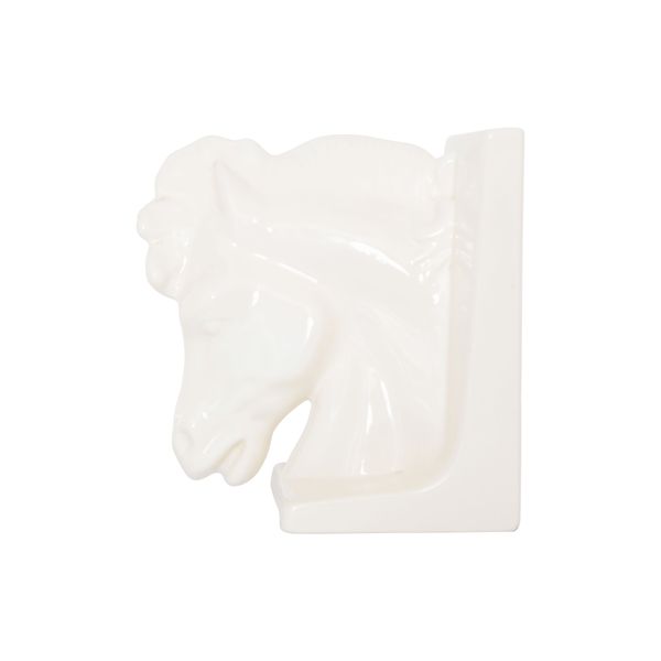 Vintage Cream Stallion Bookend