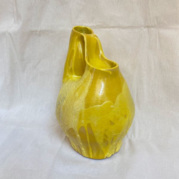 Amorphous No. 3 - Bright Yellow Stoneware Vase, 2024