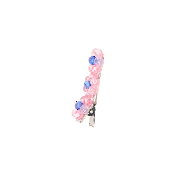 Clear Pink-Blue Floral Barrette