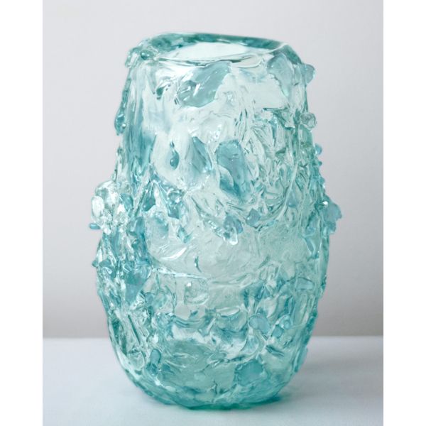 The Light Spreads Slowly - Recycled Glass Large Vase in Clear