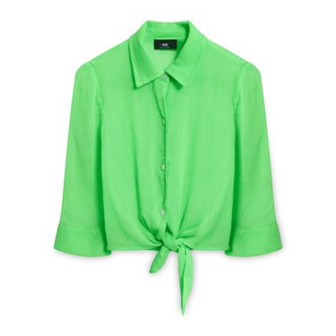 IZ Amy Byer Neon Green Tie-up Shirt