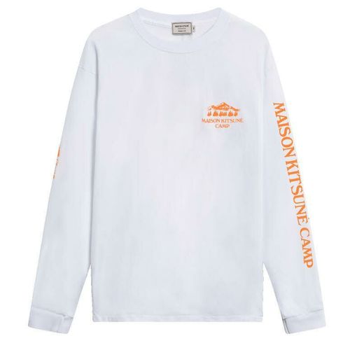 US MK Camp Long-Sleeved Tee-Shirt - White/Orange