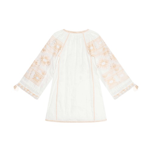 Tassel Embroidery Dress - Beige/White
