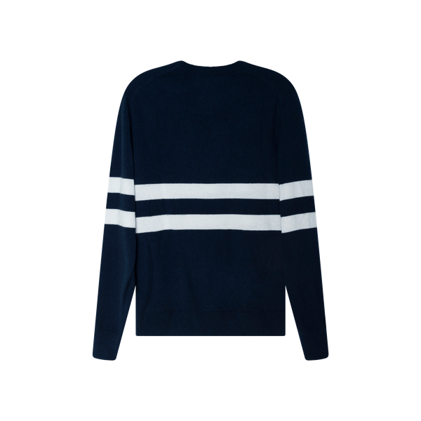 Ron Dorff Navy and White Striped Sweater