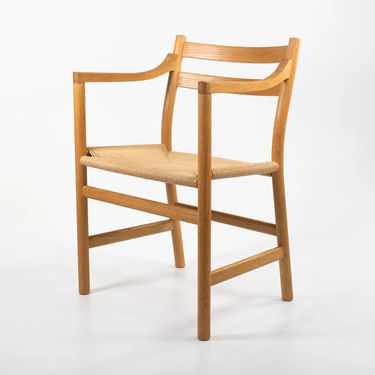 Oak and Paper Armrest Dining Chair by Hans Wegner for Carl Hansen, 2021