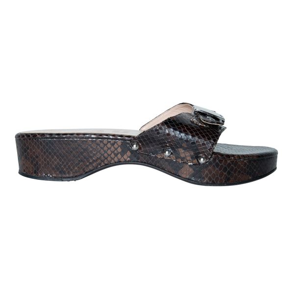 STAUD Snakeskin Printed Slides