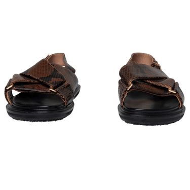 Marni Fussbett Snake-Effect Leather Slingback Sandals