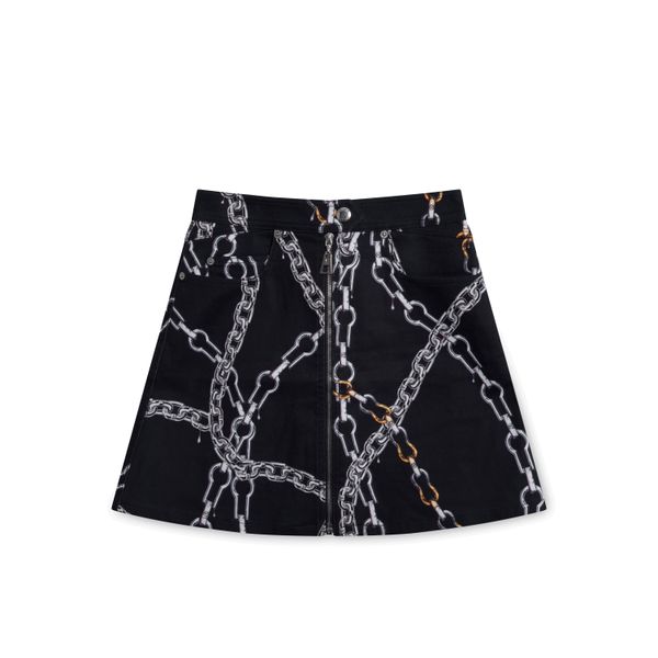 Louis Vuitton Cruise Line Chain Detail Denim Skirt