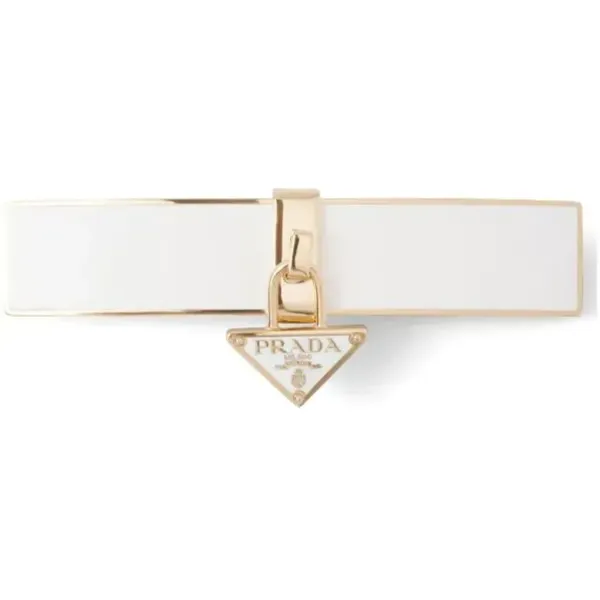 Prada Enamel Triangle Hair Clip