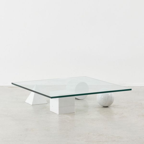 ‘Metafora’ Coffee Table In White Marble Casigliani, Italy 1979