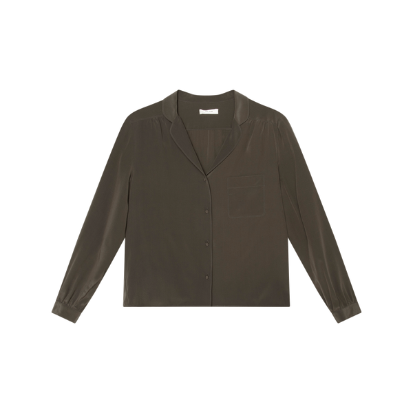 The Row Griffin Dark Green Blouse