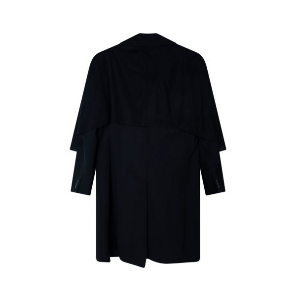 Comme Des Garçons Homme Plus Black Wool Gabardine Layered Coat