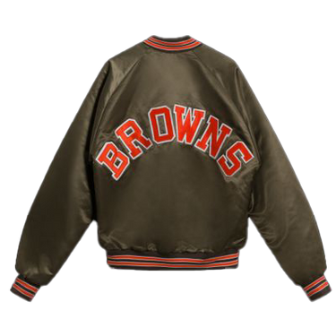  Vintage Cleveland Browns Satin Swingster Bomber Jacket