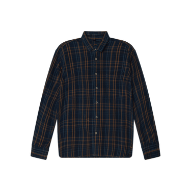 45r Navy Plaid Button Up Flannel