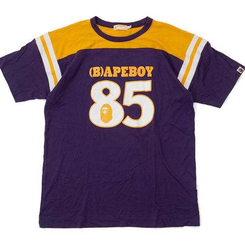 BAPE Bapeboy ASNKA 85 Jersey Tee purple yellow white