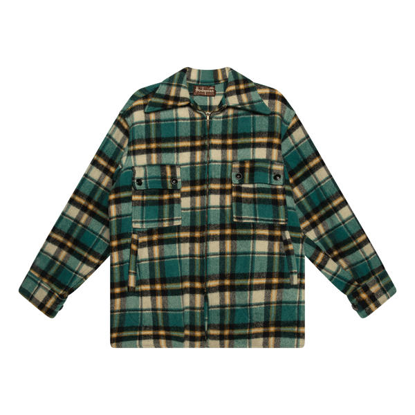 Hodgman Plaid Green Zip Up Jacket