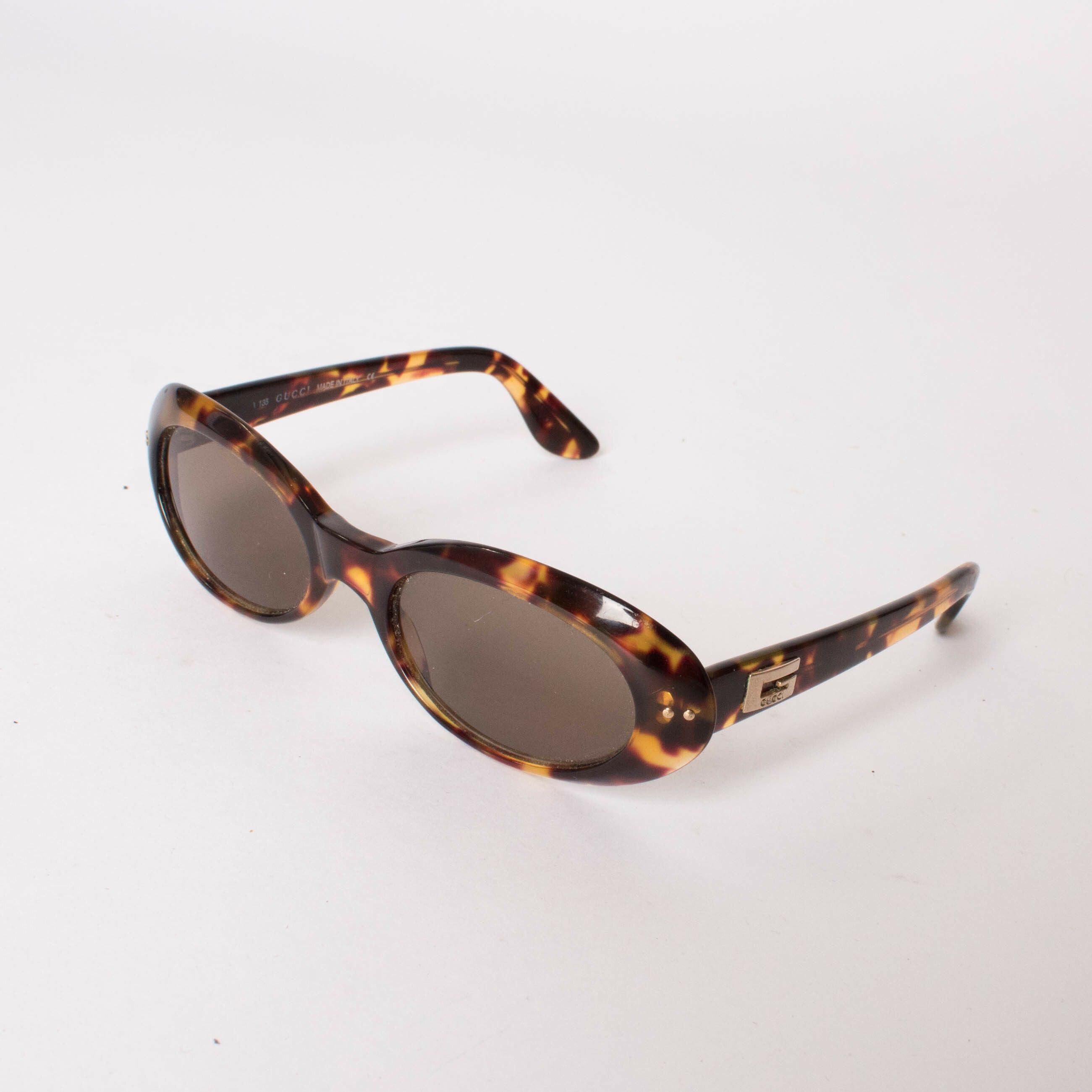 Gucci Vintage 90s Tortoise Shell Oval Sunglasses by Jess Hannah