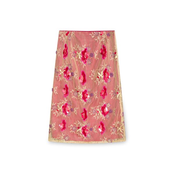 Matthew Williamson Gold Midi Skirt 