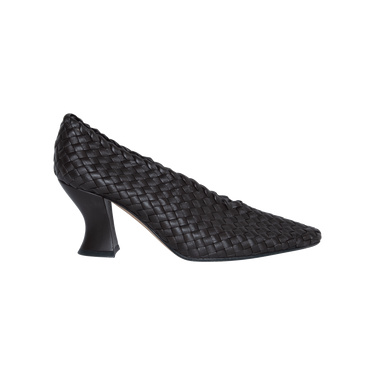 Bottega Veneta Brown Intrecciato Nappa Leather Almond Pumps