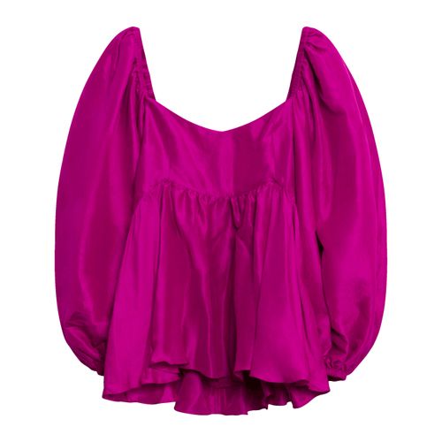 Rhiannon Raw Silk Top - Magenta