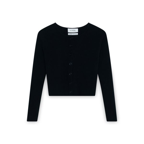 BOHÈME Black Cashmere Cardigan