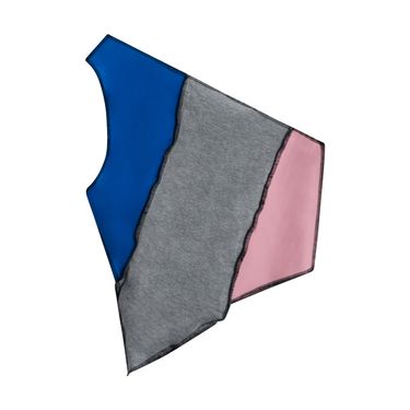 JJVintage Reworked One Shoulder Nike Top in Grey/Blue/Pink